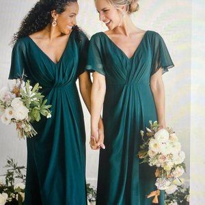 Chiffon  Sage Bridesmaid Dress